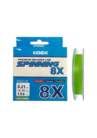 Kendo Spinning 8x Fighting 150mt 0,21mm Apple Green Örgü İp Misina