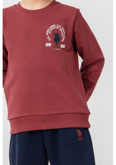 U.S. Polo Assn. Erkek Çocuk Baskılı Bordo Uzun Kol Eşofman Takımı Us2624-c-v1 Us2624-c-v1