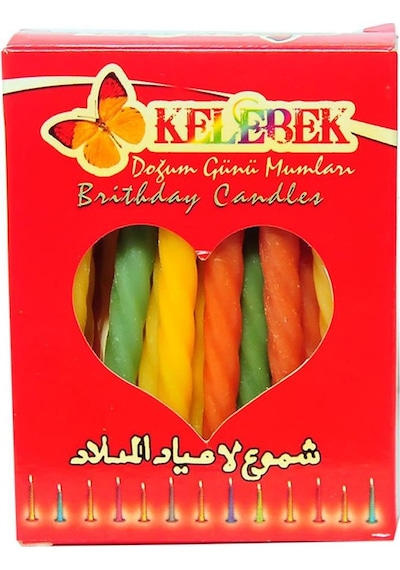 Kelebek Doğum Günü Kına Pasta Gelin Kutlama Mumu 22 Adet Çok Renkli