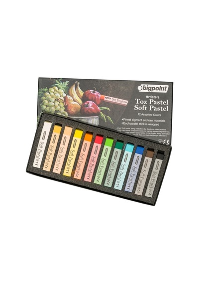 Artists's Toz Soft Pastel Boya 12 Renk Çok Renkli