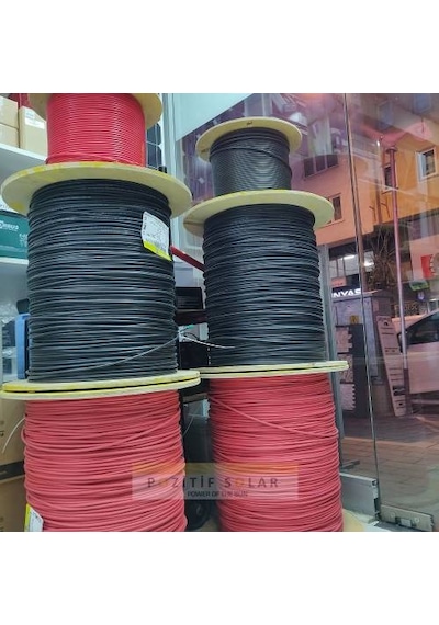 6mm Solar Kablo 5metre Kırmızı 5 M Siyah Toplam 10 M