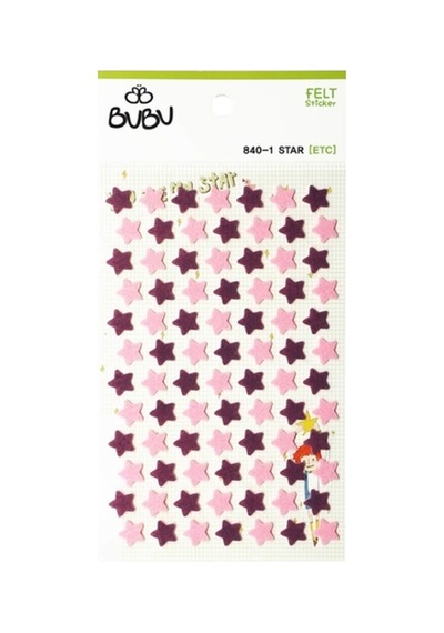 Bubu Keçe Sticker Renkli Yıldızlar - 2 Paket