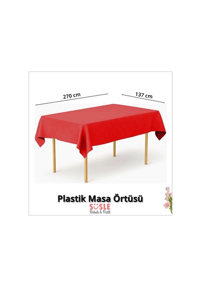 Masa Örtüsü 137cm x 270cm - Kırmızı