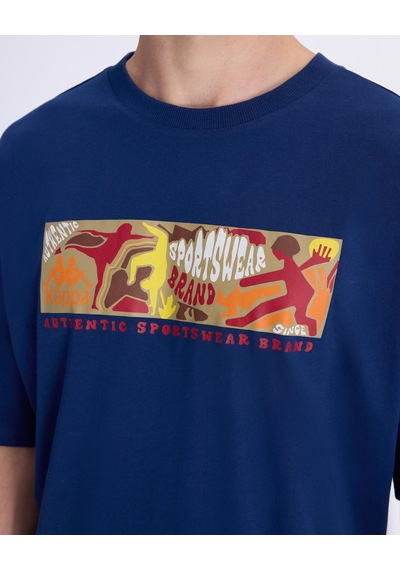 Kappa Authentic Berlo Erkek Mavi Oversize Tişört