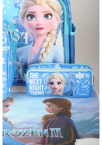 Dekomus Lisanslı Elsa Frozen Ice Glow Colleciton Büyük Boy Okul Çantası,beslenme Çantası,kalem Çantası Ve Beslenme Örtüsü Seti Altın