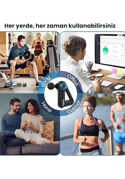 Derin Doku Masaj Aleti 12 Başlıklı 6 Kademeli Titreşimli Ultra Sessiz Ergonomik Tasarım 5 Saat Uzun Batarya Boyun S