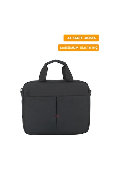 15,6"-16" İnç Laptop Evrak Çantası Tablet A4 Kağıt Ve Dosya Uyumlu Darbe Emici Koruma Omuz Askılı Siyah