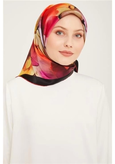 Armine Twill İpek Eşarp 23ka9014 34 Çok Renkli