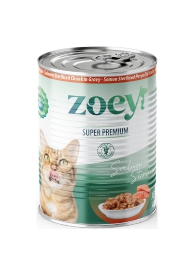 Zoey Somon Sterilised Kısırlaştırılmış Yetişkin Kedi Konserve Maması 12 x 400 G