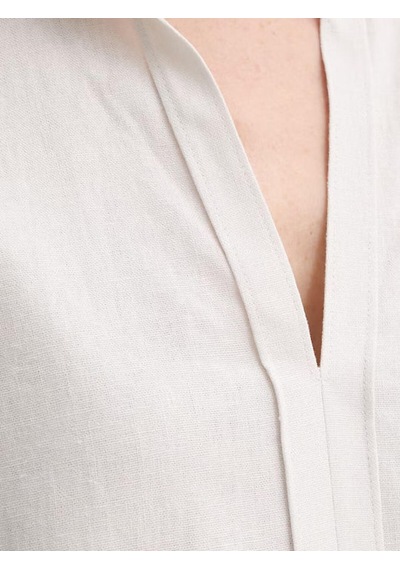 Calvin Klein Lınen Cks Ss Classıc, Gna, Xxs Bej Kadın Gömlek