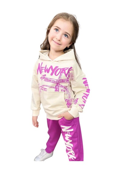 Riccotarz Kız Çocuk Üzeri New York Yazı Detaylı Bilekleri Manşetli Sweatshirt Mor Eşofman Takım Mor Riccotarz Kız Çocuk Üzeri New York Yazı Detaylı Bilekleri Manşetli Sweatshirt Mor Eşofman Takım Mor