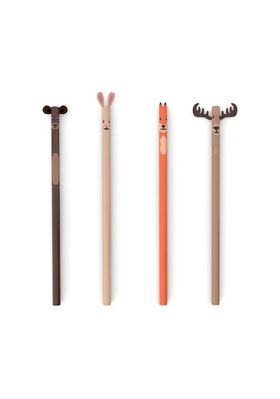 Kikkerland Wooden Ahşap Orman Kalem Seti Çok Renkli