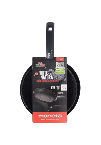 Moneta Etnea Kızartma Tavası Seti 24-28, Alüminyum, Siyah - Taş Görünümlü, 24-28 Cm Diğer