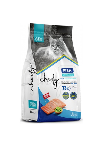 Chedy Kısırlaştırılmış Balıklı Yetişkin Kedi Maması 1500 G