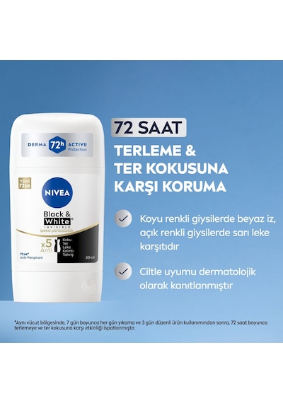 Nıvea Black & White Invisible İpeksi Pürüzsüzlük Stick 50 Ml X 2 Adet