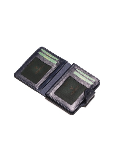 Navy Cüzdan & Kartlık Erkek 866 Vergelio Purse Matte Crystal Wallet Card Holder Mavi