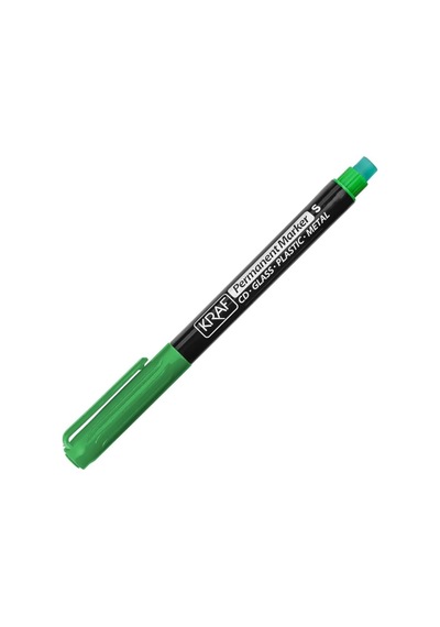 Kraf Permanent Marker Kalemi, Yeşil, Silgili, Suya Dayanıklı, S Uç, Cd/dvd/cam/plastik/metal İçin, 12'li Paket