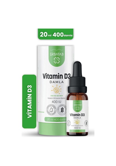 D3 Vitamini Damla Çocuklar İçin 400 Iu Kids D Vitamini Takviyesi - Zeytinyağlı Şekersiz Takviye Edici Gıda 20 Ml 400 Damla