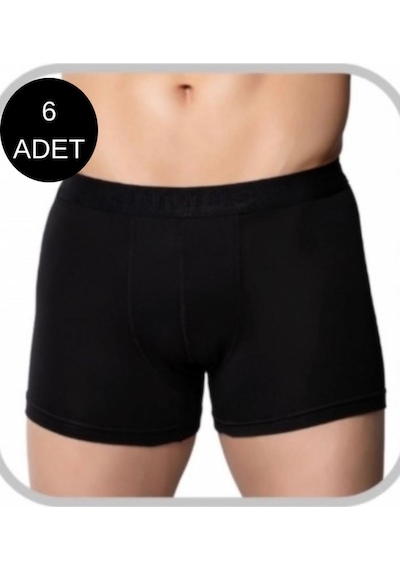 Gümüş Erkek Likralı Boxer 4018 6 Lı Paket Siyah