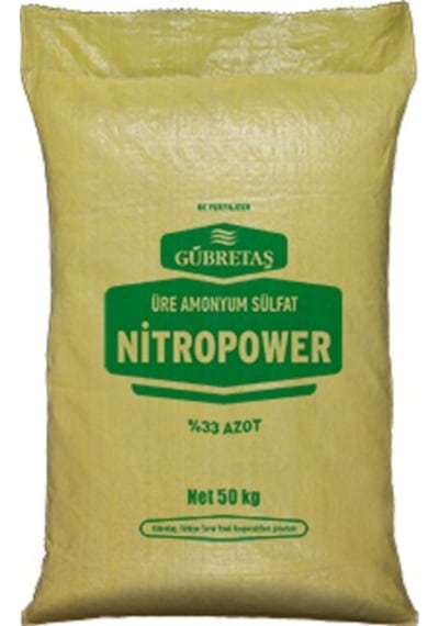 Gübretaş Nitropower Bitki Besini Üre Amonyum Sulfat Demir Suda Çözünür Kükürt %33 Azot Gübresi 50 KG