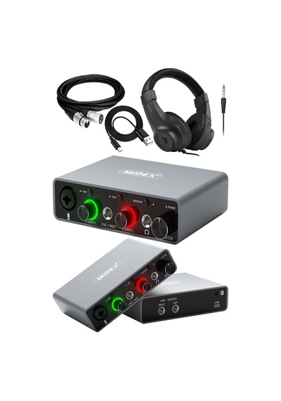 Glx-700gr-h Üst Segment Usb Stüdyo Ses Kartı 2 Giriş 2 Çıkış 24bit/192khz Kulaklık Ve Kablo Dahil