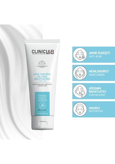 Cliniclab Akne Eğilimli Ciltler için Yağsız Nemlendirici Krem 40 ML