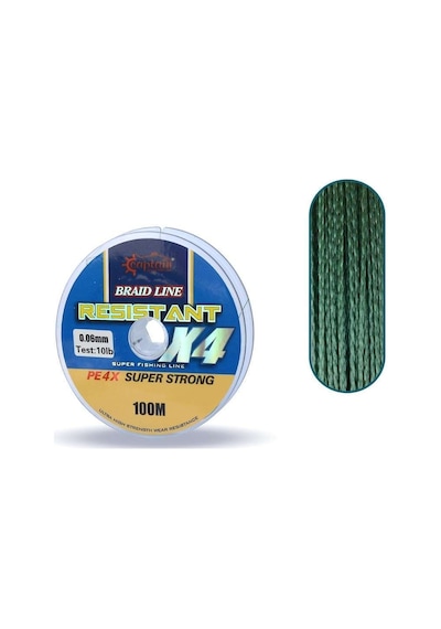 Captain Resistant Pe 4 Kat İp Misina 100mt Yeşil Standart - 0.30 Mm