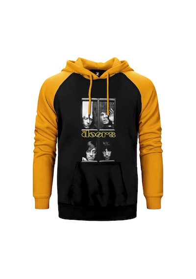 The Doors Windows Sarı Renk Reglan Kol Kapşonlu Sweatshirt Sarı