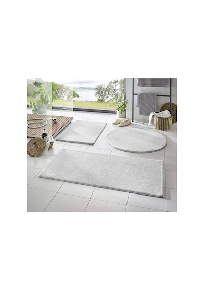 Plato Halı Banyo Takımı 3 Lü 50x90 50x60 50x50 Beyaz