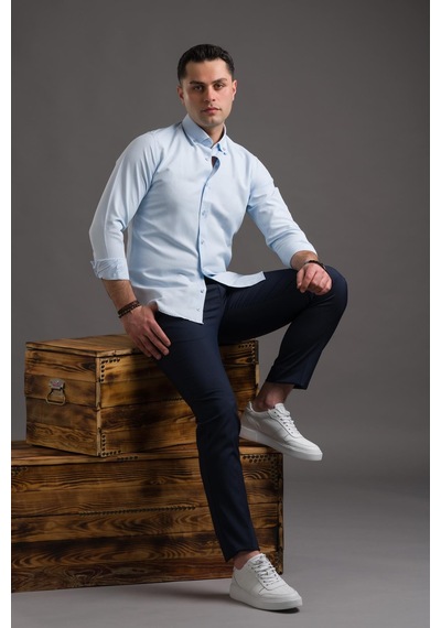 Advante Slimfit Düğmeli Yaka Uzun Kol Erkek Gömlek 001