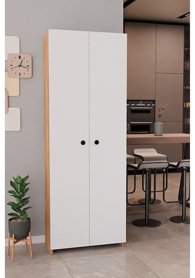 150 Cm 2 Kapaklı 5 Raflı Çok Amaçlı Mutfak Dolabı Kiler Düzenleyici Organizer Ve Erzak Dolabı Beyaz - Atlantik Çam 150 Cm 2 Kapaklı 5 Raflı Çok Amaçlı Mutfak Dolabı Kiler Düzenleyici Organizer Ve Erzak Dolabı Beyaz - Atlantik Çam