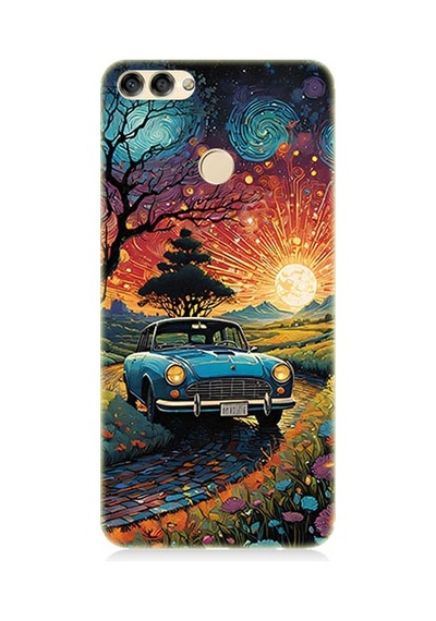 Huawei P Smart Uyumlu Gece Manzarası Desenli Silikon Kılıf