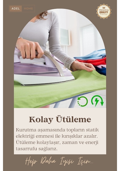 %100 Yün Kurutma Topları 6'lı Paket + Keten Saklama Torbası