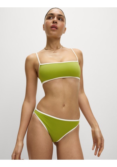 Marks & Spencer Kontrast Trim Yuvarlak Yaka Bikini Üstü Koyu Yeşil
