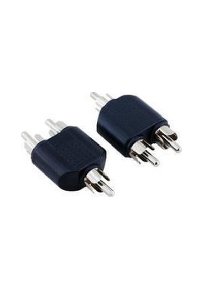 Rca Çevirici - 1 Erkek - 2 Erkek - Plastik