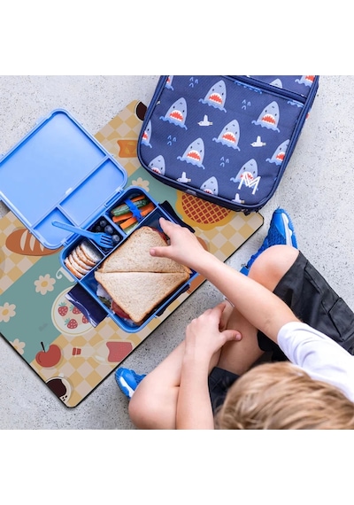 Matgo School Beslenme Saati Çilekli Sıvı Geçirmez Beslenme Matı Kaymaz Yıkanabilir Okul Yemek Pad 35