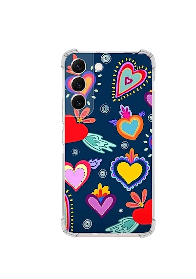 Samsung Galaxy S22 Plus Uyumlu Retro Color 3 Baskılı Şeffaf Köşe Korumalı Antişok Kılıf