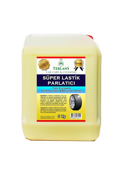 Terlans Lastik Parlatıcı Jel 5 Kg + Uygulama Süngeri Tire Cleaning Gel Extra Glossy