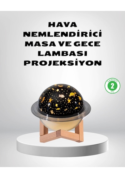 Hubrendy Tekno Usb Projeksiyon Gece Lambası Ve Hava Nemlendirici Aromaterapi Destekli, Taşınabilir