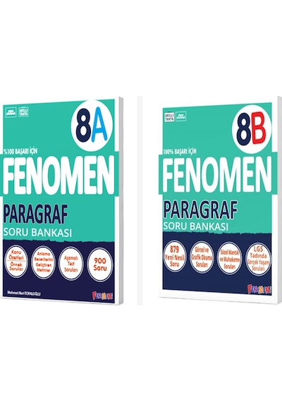 Fenomen 8. Sınıf Paragraf A + B Soru Bankası Seti 2 Kitap Fenomen