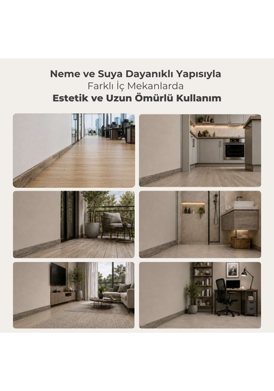Esquero Kablo Kanallı PVC Süpürgelik 250 cm, Açılabilir Kapaklı, Meşe Palamudu, ESQ610