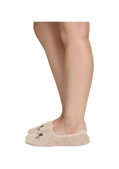 Natural Çorap Kadın Kedili Krem Patik/Panduf - Sbxss210032 Bej-36-40 Bej