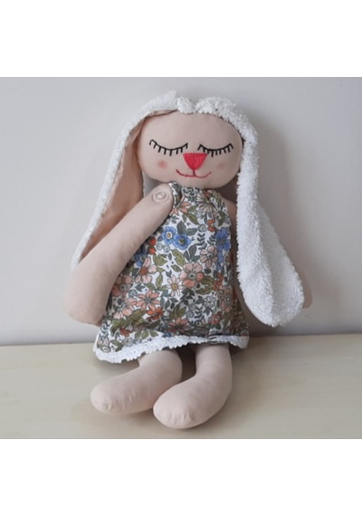 Peluş Oyuncak Uyku Tavşanı Çiçekli Elbiseli