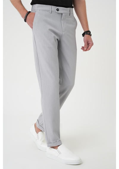 Efor Comfort Fit Gofre Dokulu Beli Lastikli Gri Jogger Pantolon P 1177 Gri