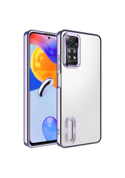 Xiaomi Redmi Note 11 Pro 5g Kılıf Kamera Korumalı Logo Gösteren Zore Omega Kapak Lila