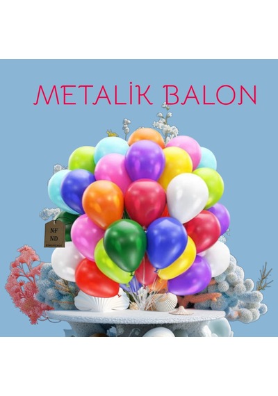 30 Adet Balon Doğum Günü Parti Süs Eğlence 11 İnç 28 Cm Metalik Karışık Renk Hediye Renkli