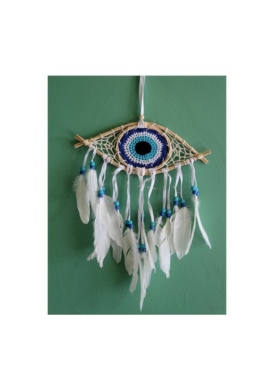 4 Adet Rüya Kapanı Göz Tasarımlı Dream Catcher Düş Kapanı Duvar Süsü Dekorasyon 25 X 33 Cm