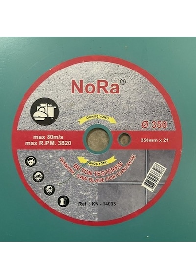 Nora Pro 350mm Beton Kesici Testere Taş Tuğla Kiremit Asfalt Kesici Elmas Disk 25mm