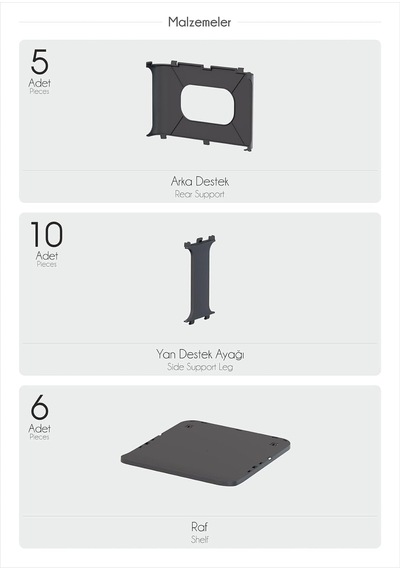 Tidy 5 Katlı Ayakkabılık, Beyaz, Ayakkabı Organizer Mks-tdy-5-ayakkabı Diğer