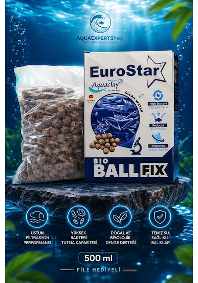 Eurostar Filtre Malzemesi - Aquaclay Biyolojik 500 Ml - Filtre Hediyeli - Çok Yüksek Bakteri Tutma Kapasitesi